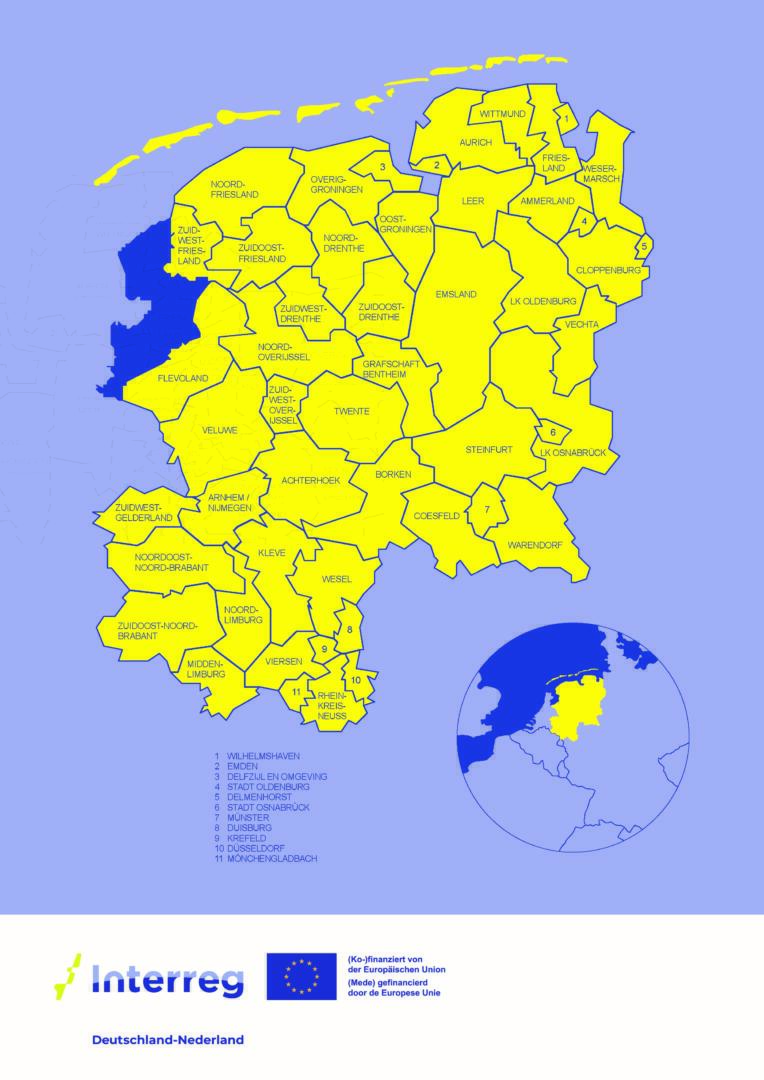 Karte Programmgebiet © Interreg Deutschland Nederland