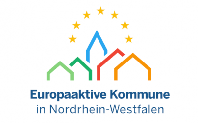 Jetzt Bewerben Als „Europaaktive Kommune“ © MBEI NRW Logo „Europaaktive Kommune“ © MBEI NRW